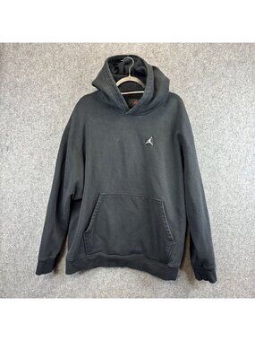 Nike Air Jordan Hoodie Mens 3XL Black Hooded Sweatshirt Pullover Fleece Logo